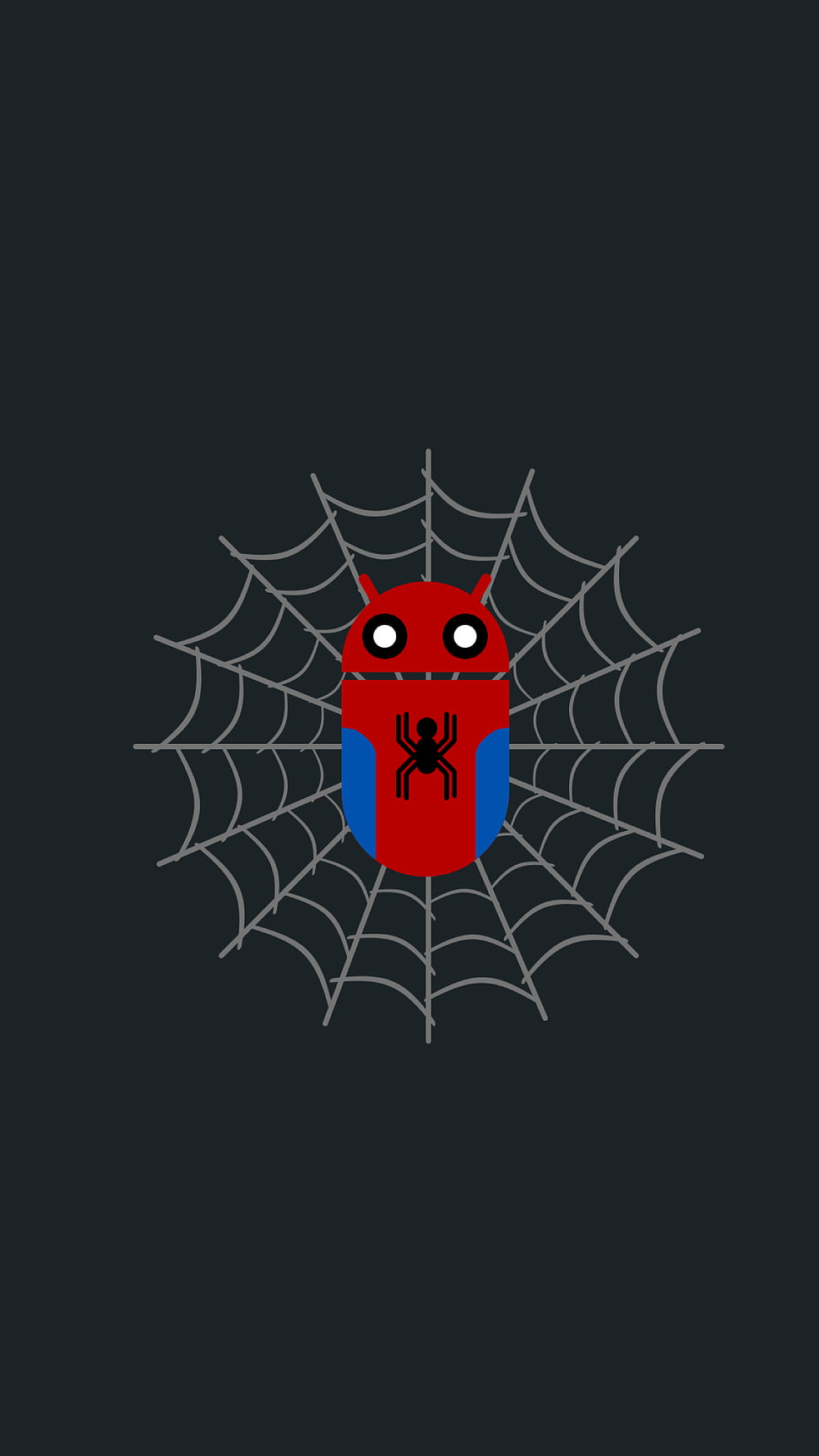 red and blue bird painting, minimalism, Spider-Man HD wallpaper
