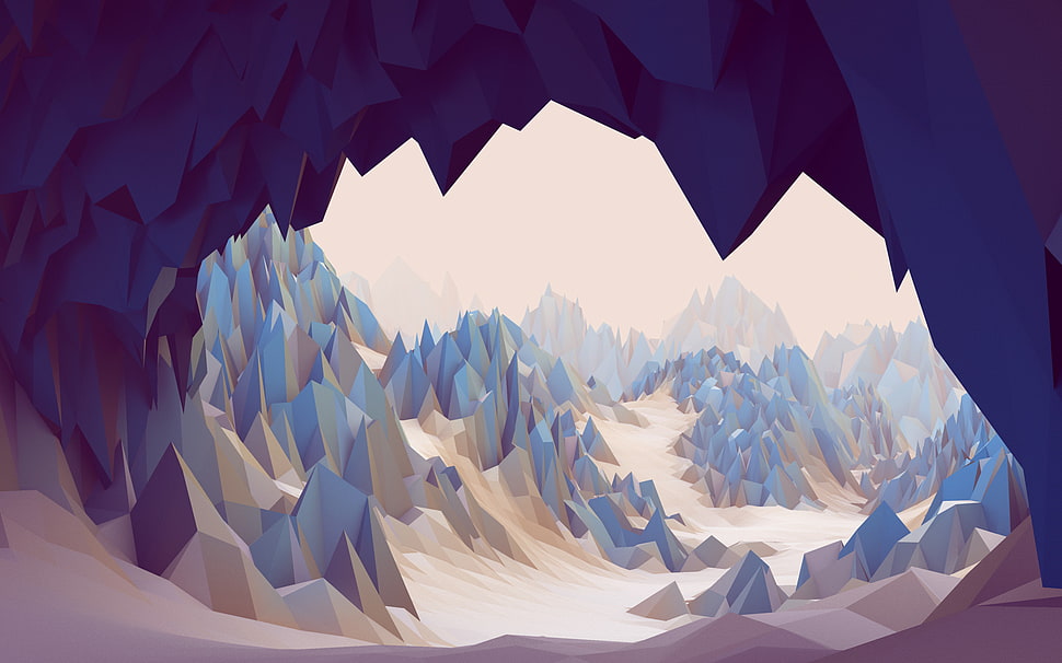 white snow animated illustration HD wallpaper