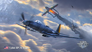 World Warplanes Fisher XP-75 Edge digital wallpaper, World of Warplanes, warplanes, airplane, wargaming HD wallpaper