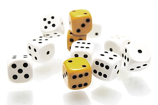 yellow and white dice lot HD wallpaper