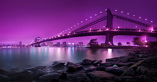 city bridge at nighttime
