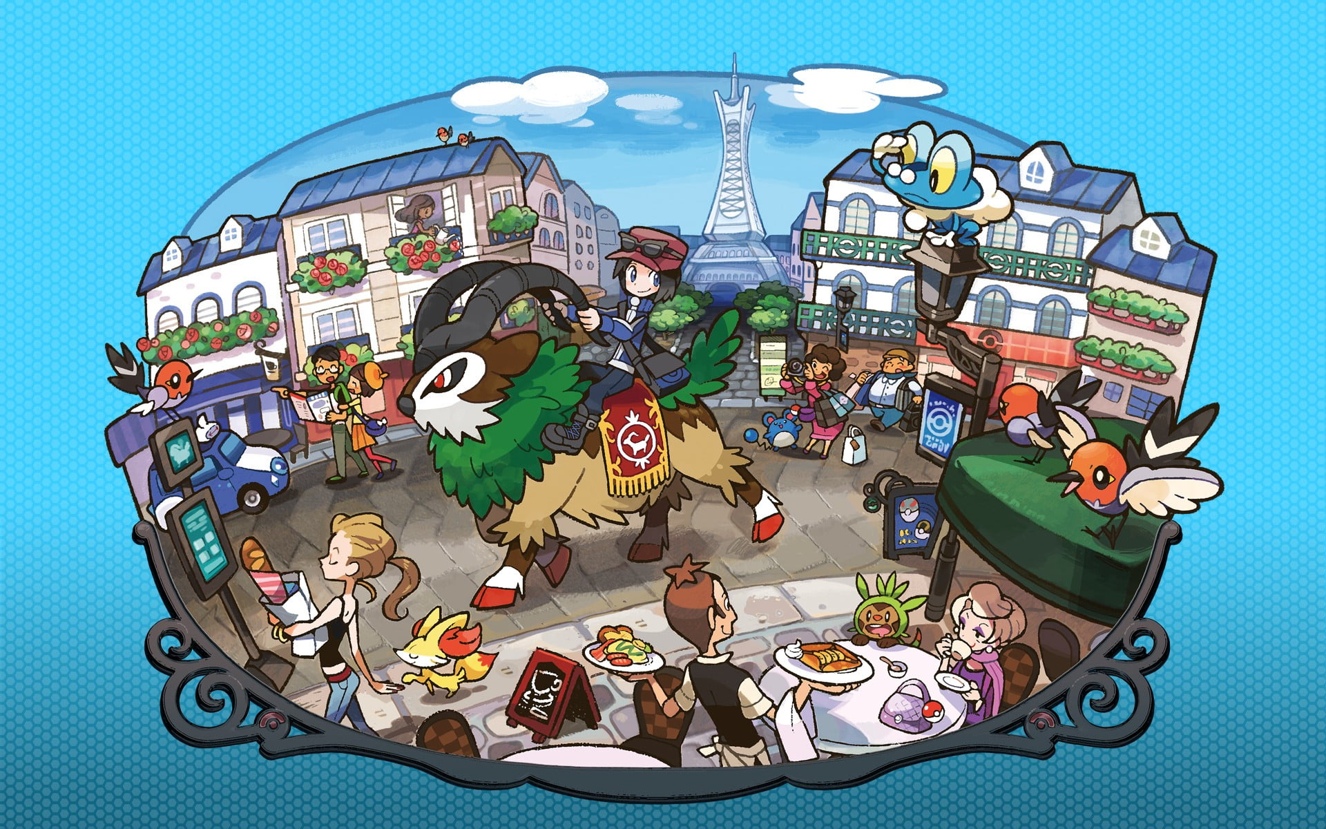 Pokemon artwork Pokémon Gogoat Lumiose City HD wallpaper  Wallpaper  Flare