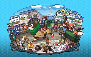 Pokemon artwork, Pokémon, Gogoat, Lumiose City