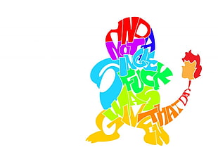 Pokemon Charmander digital wallpaper, Pokémon, Charmander, word clouds, memes HD wallpaper