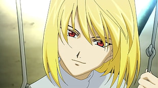 yellow haired male anime character