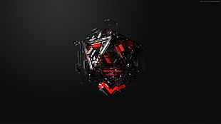 black and red 3D wallpaper