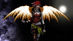 red haired female anime character illustration, Borderlands, Lilith, Lilith (Borderlands), video games