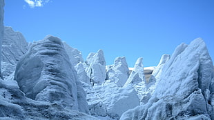 landscape photography of white rock formation, nature, landscape, winter, iceberg HD wallpaper