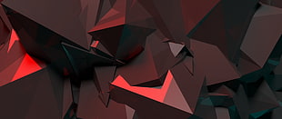 red and black geometrical wallpaper, abstract, crystal  HD wallpaper