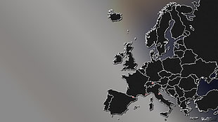 black map photo digital wallpaper, map, Europe, countries