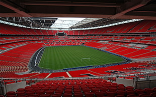 red and green soccer stadium, Wembley HD wallpaper