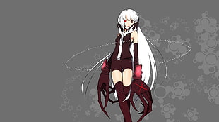 white long haired female anime character HD wallpaper