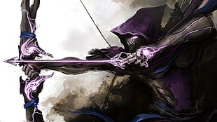 purple archer illustration, fantasy art, archer