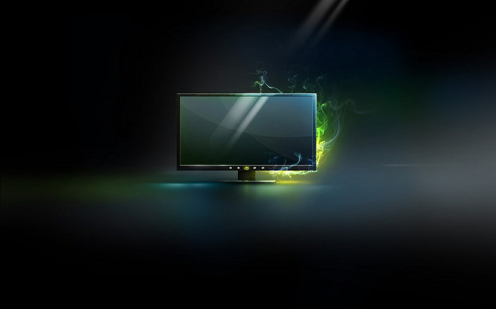 black flat screen computer monitor HD wallpaper