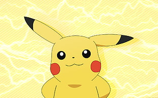 Pikachu digital wallpaper, Pokémon, electricity, Pikachu, yellow