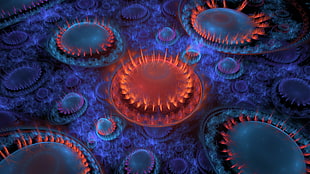 purple and red digital wallpaper, Apophysis, 3D fractal, fractal, abstract HD wallpaper