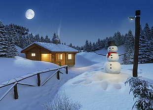 snowman, winter