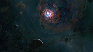 space, galaxy, stars, planet HD wallpaper