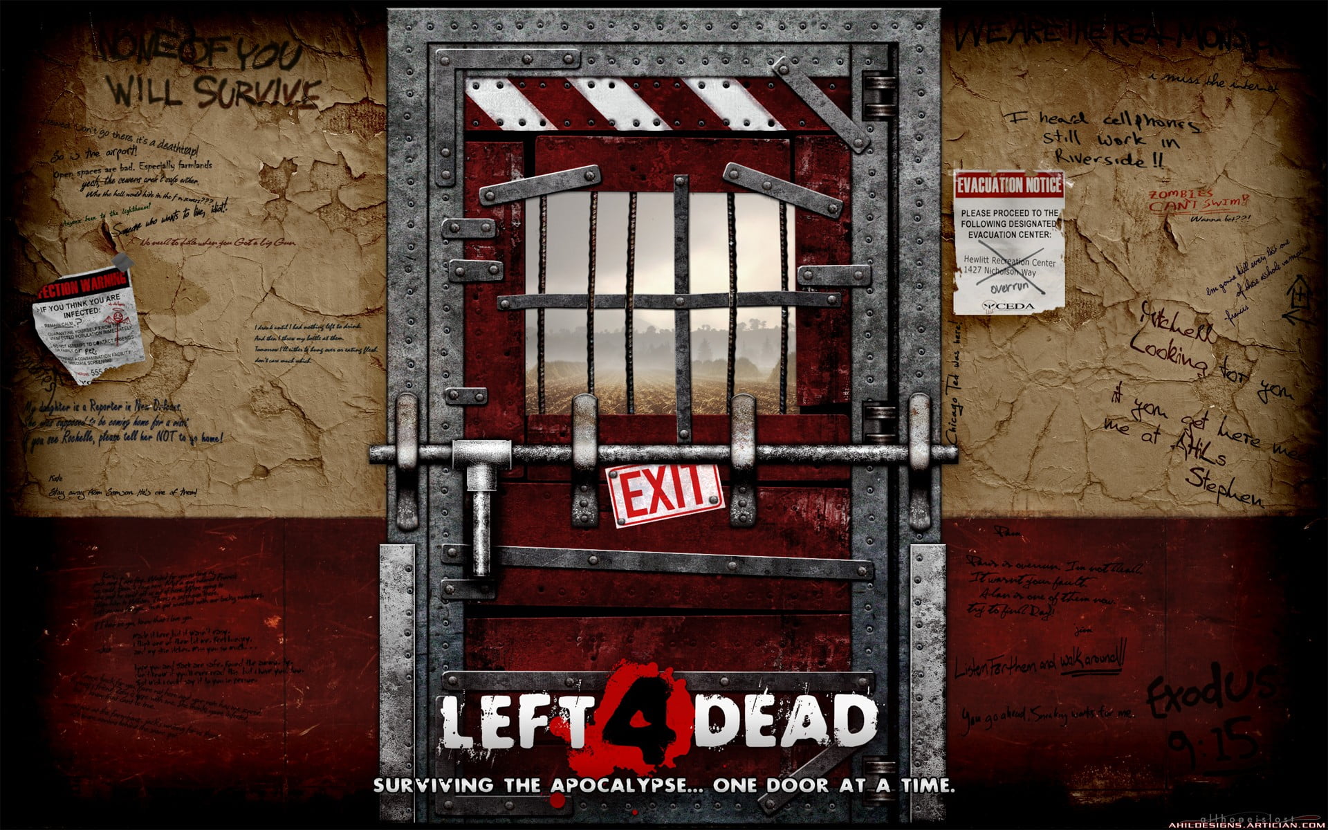 Left 4 Dead poster, video games, Left 4 Dead 2, zombies, door HD ...