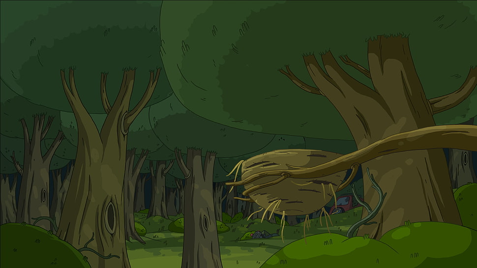 birds nest and tree illustraiton, Adventure Time, cartoon HD wallpaper