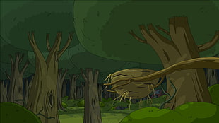 birds nest and tree illustraiton, Adventure Time, cartoon