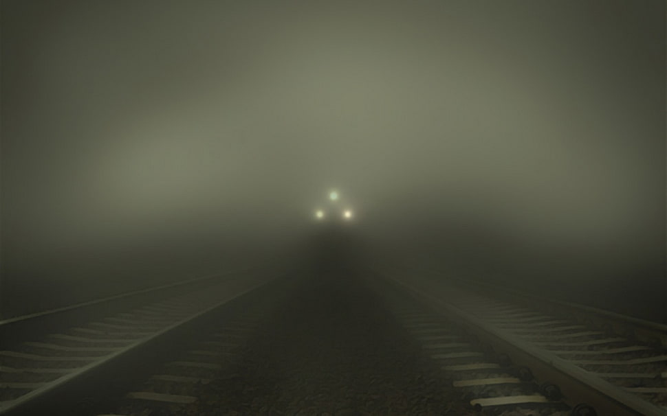 black train, monochrome HD wallpaper