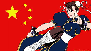 Chun Li wallpaper, Street Fighter, Chun-Li, China, flag