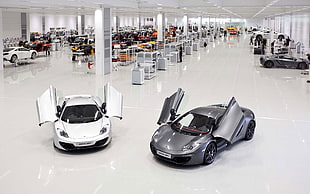 two white and gray coupes, McLaren MP4-12C, car, factory, McLaren Technology Centre