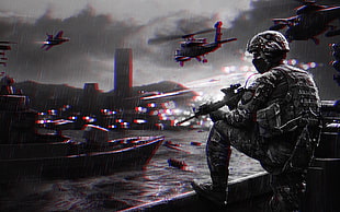 Call Of Duty digital wallpaper, Battlefield, 3D, anaglyph 3D