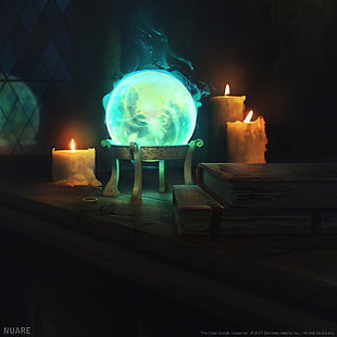 blue plasma globe, fantasy art, magic, The Elder Scrolls HD wallpaper