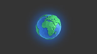 globe illustration, Earth, low poly, minimalism, digital art