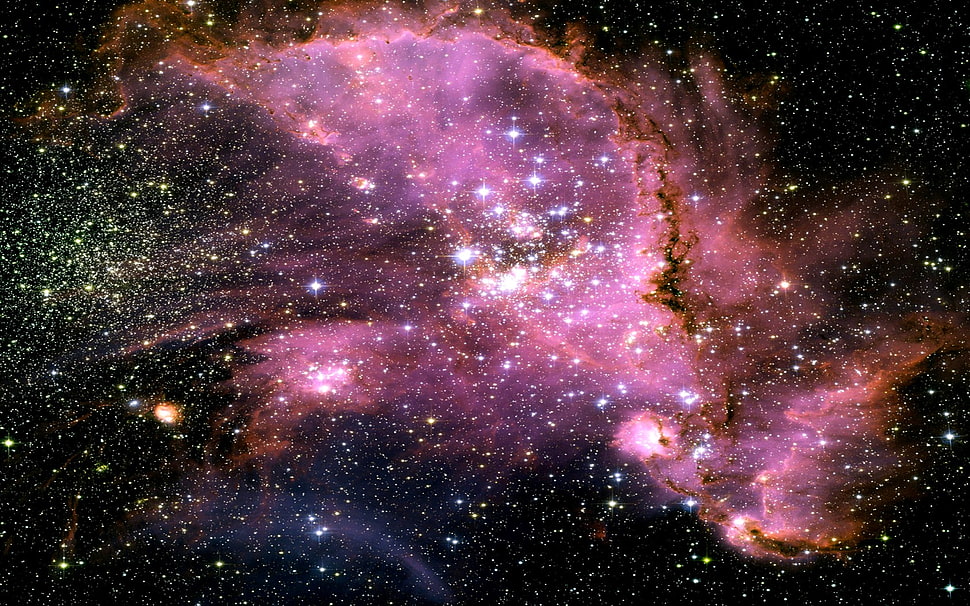 black and pink galaxy wallpaper, space HD wallpaper