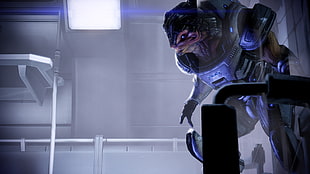 alien wearing suit wallpaper, Mass Effect, science fiction, digital art, video games