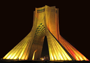 brown concrete building, Iran, Tehran, city, Azadi Square HD wallpaper