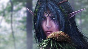 female elf character illustration HD wallpaper