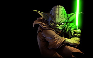 Star Wars Master Yoda digital wallpaper, Yoda, Star Wars, lightsaber, Jedi