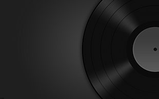 grayscale photo of vinyl disc, music, vinyl, simple background, minimalism