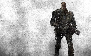 android with gatling gun poster