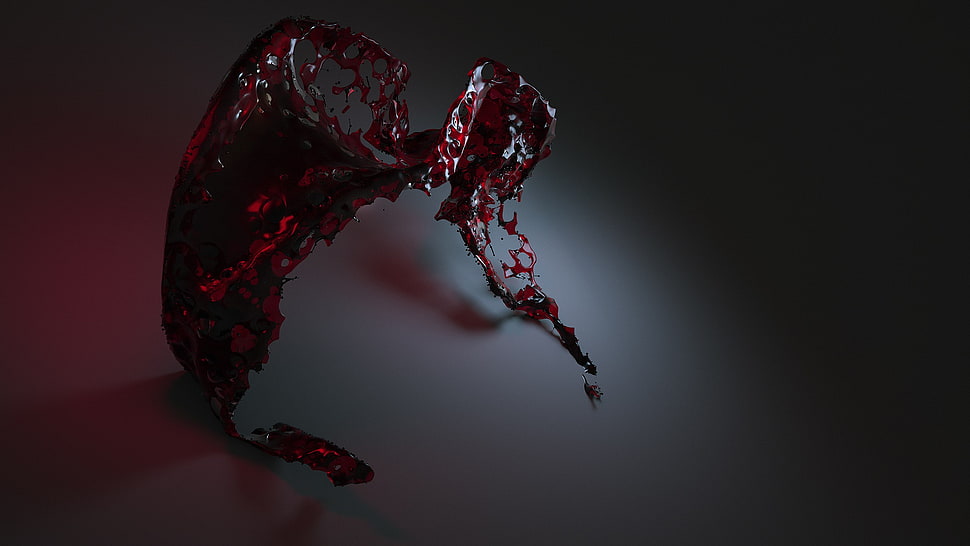 red liquid digital wallpaper, CGI HD wallpaper