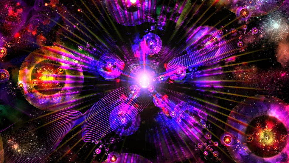 purple LED light decor, abstract HD wallpaper