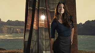 woman in black dress posing for pictorial HD wallpaper