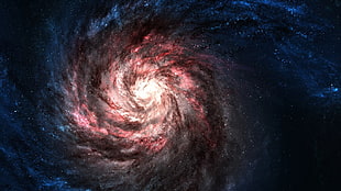 red and blue galaxy illustration, space, galaxy, space art, digital art