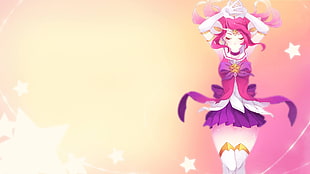 female anime character in purple skirt, Summoner's Rift, Lux (League of Legends), League of Legends, Star Guardian