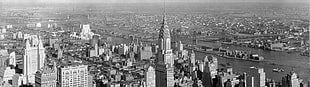 grayscale photo of sky scraper, Manhattan, Empire State Building, history, multiple display