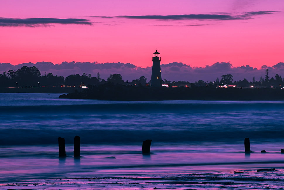 black lighthouse HD wallpaper