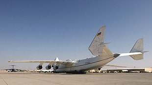 white airplane, airplane, airport, an-225, Antonov An-225 Mriya