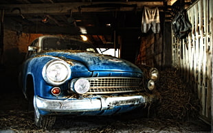 blue car, car, blue cars, vehicle, digital art HD wallpaper