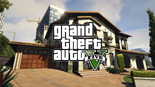 Grand Theft Auto Five game cover, Grand Theft Auto, Grand Theft Auto V, video games