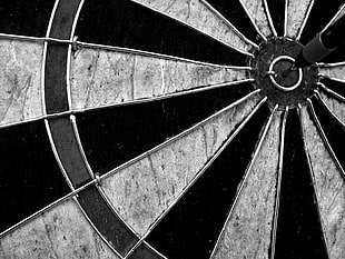 black and white dartboard, sports, darts, circle, symmetry HD wallpaper
