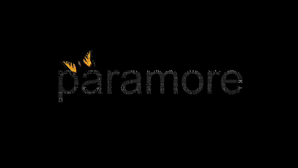 Paramore text overlay with black background, music, Paramore, typography HD wallpaper
